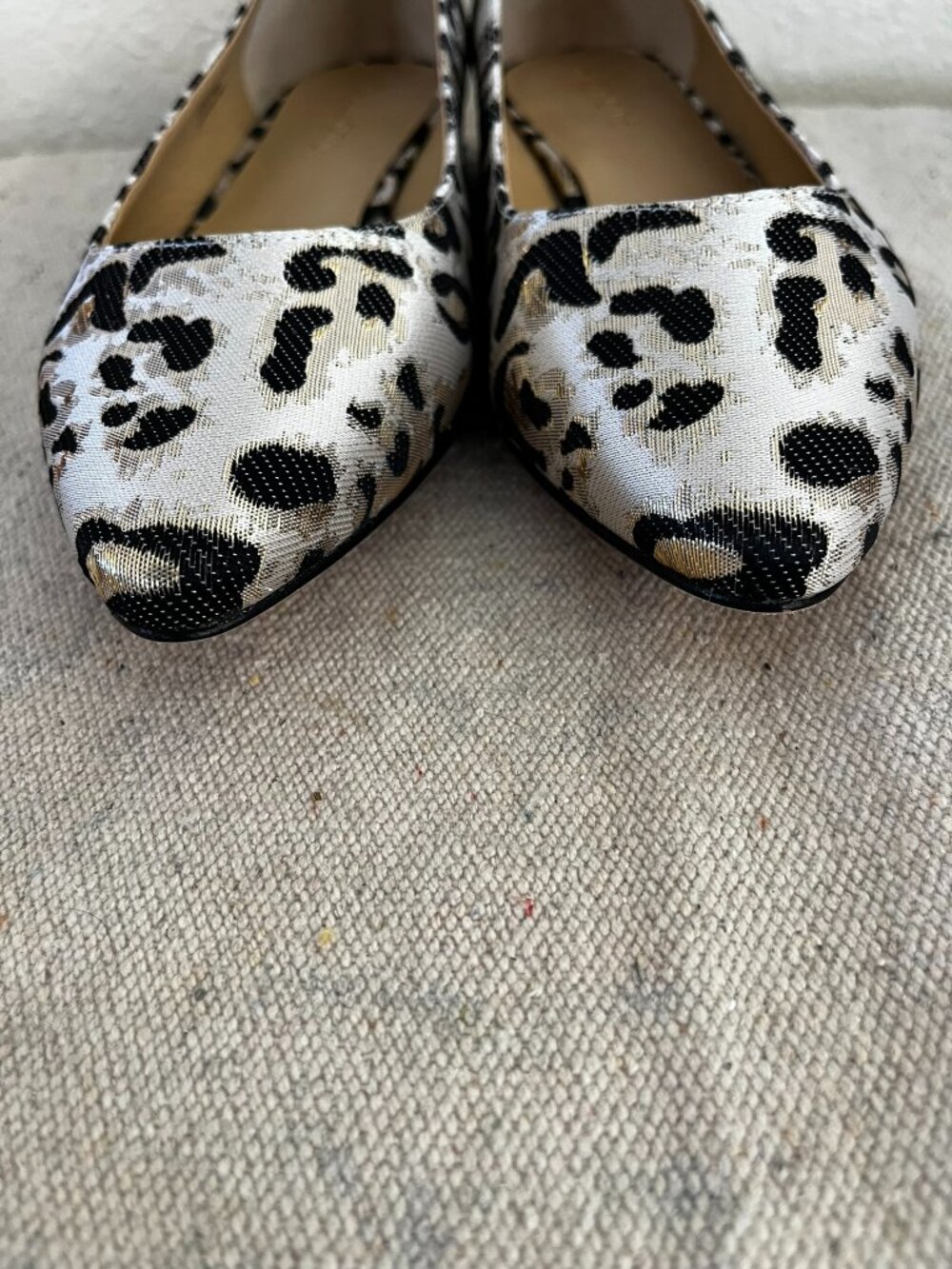 Talbots Woman's Edison Jacquard Metallic Leopard Flats Sz 8 - Picture 10 of 12